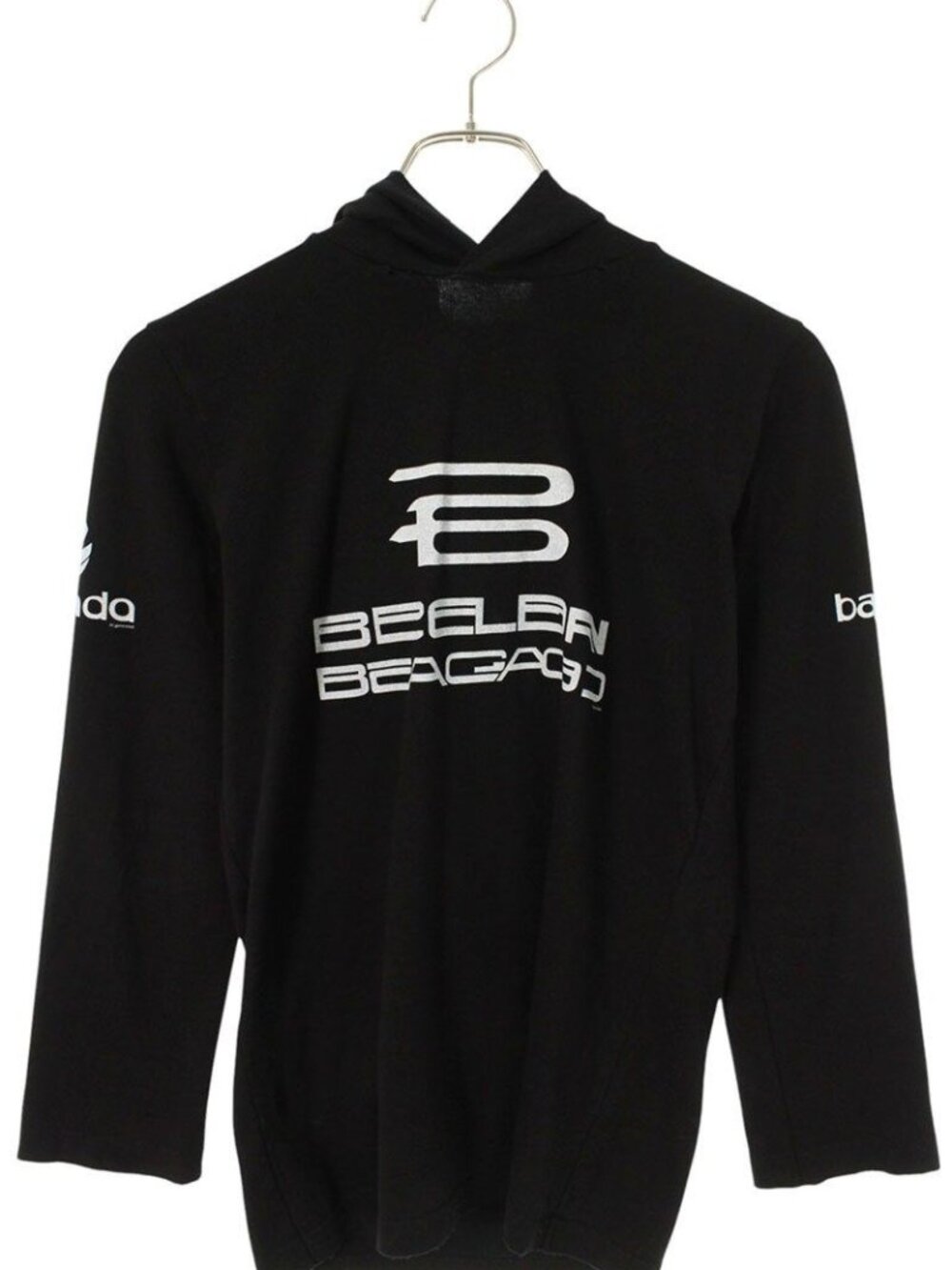 Balenciaga Hooded Logo Print Long Sleeve Top Hoodie